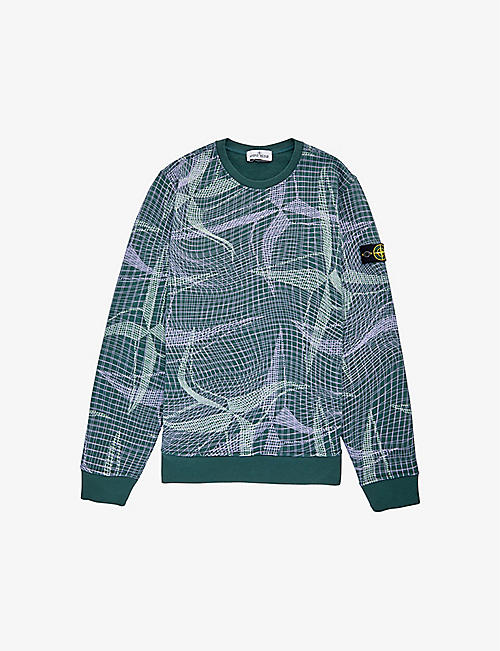 STONE ISLAND: Graphic-pattern cotton-jersey sweatshirt 14 years