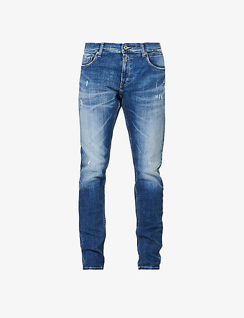REPLAY: Mickym tapered slim-fit stretch-denim jeans