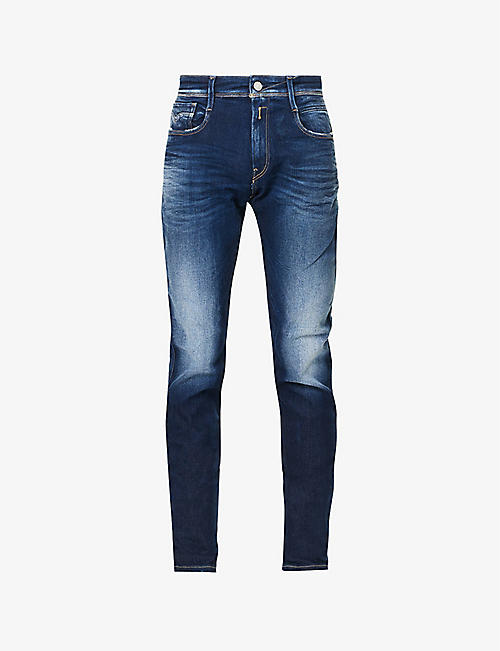 REPLAY: Anbass Hyperflex Re-Used 360 slim-fit stretch-denim jeans