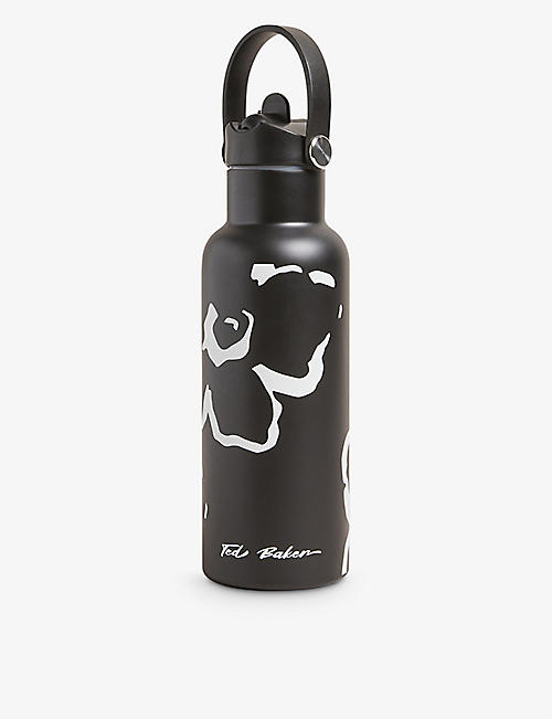 TED BAKER: Magnolia-print stainless-steel water bottle