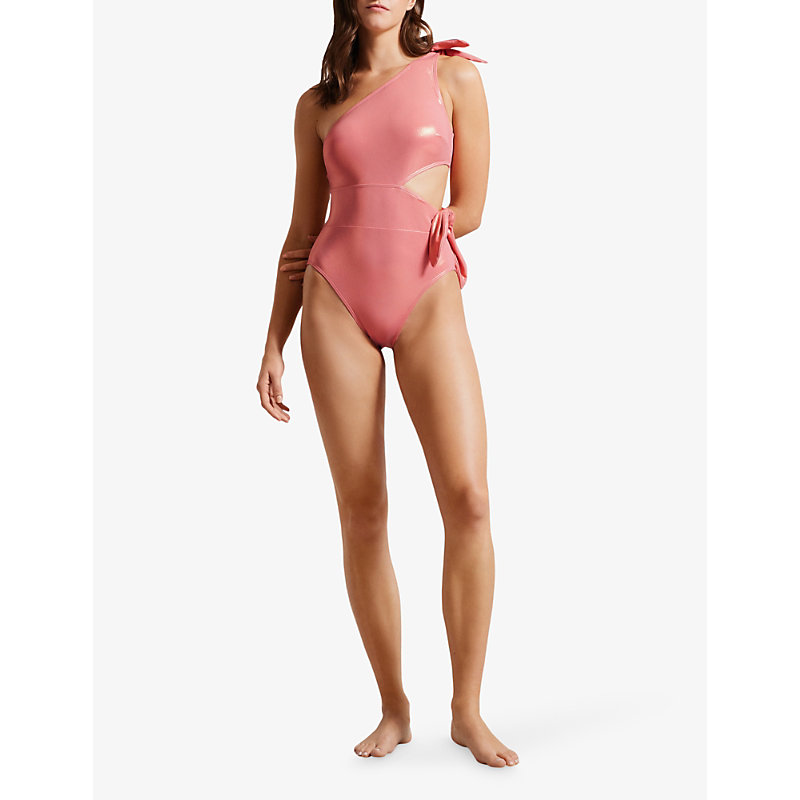Shop Ted Baker Women's Coral Astile One-shoulder Cut-out Swimsuit