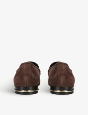 BALLY Genos buckle-embellished suede loafers