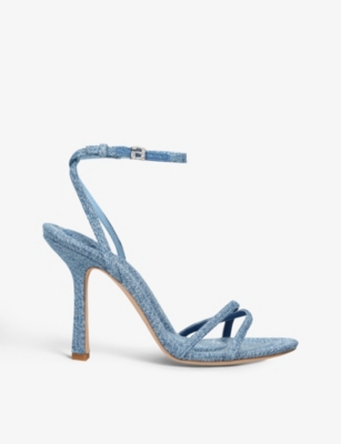 ALEXANDER WANG Dahlia crossover-strap denim heeled sandals