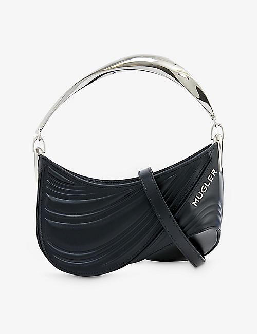 THIERRY MUGLER: Spiral small leather shoulder bag