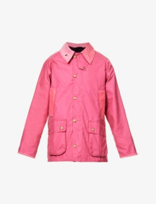 Barbour Mens Hot Pink X Palm Angels Bedale Brandprint Relaxedfit
