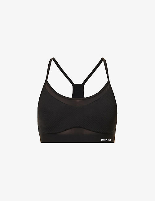 LORNA JANE: Airflow cut-out stretch-recycled polyester bra