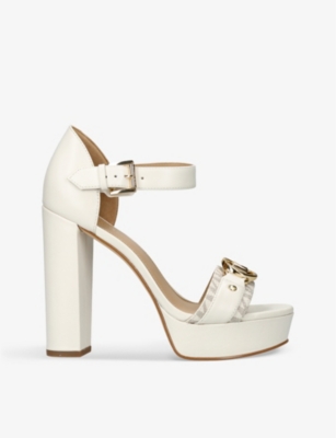 MICHAEL MICHAEL KORS: Rory logo-placket leather platform sandals
