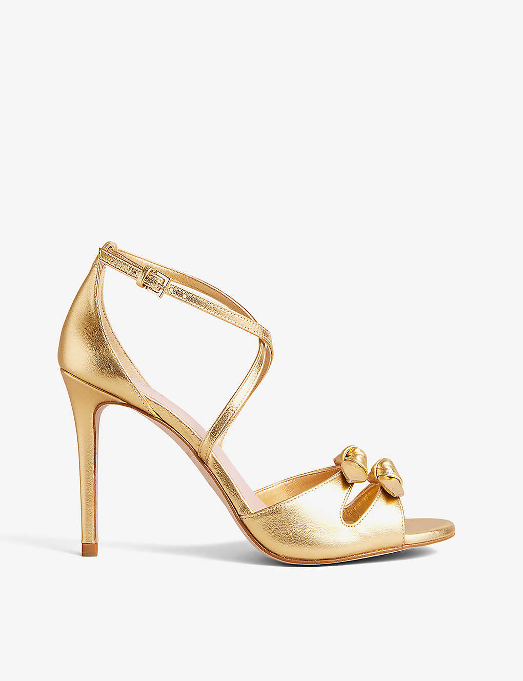 vers component klimaat Ted Baker Womens Gold Bicci Bow-strap Leather Heeled Sandals | ModeSens