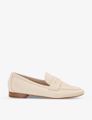 Dune Womens Ecru-leather Gianetta Padded-sole Leather Loafers In Ecru-leather
