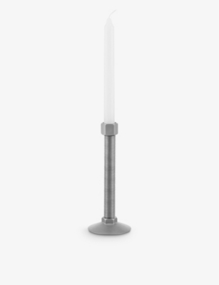 ALESSI: Conversational Objects stainless-steel candlestick 19.3cm