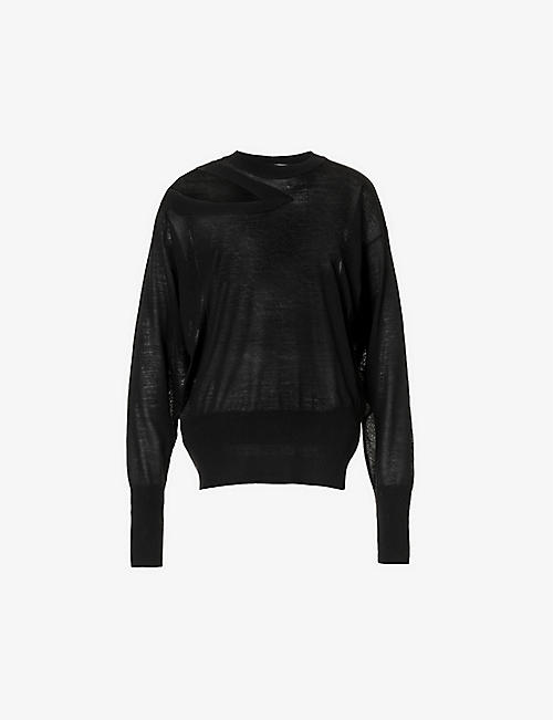 STELLA MCCARTNEY: Cut-out relaxed-fit wool jumper