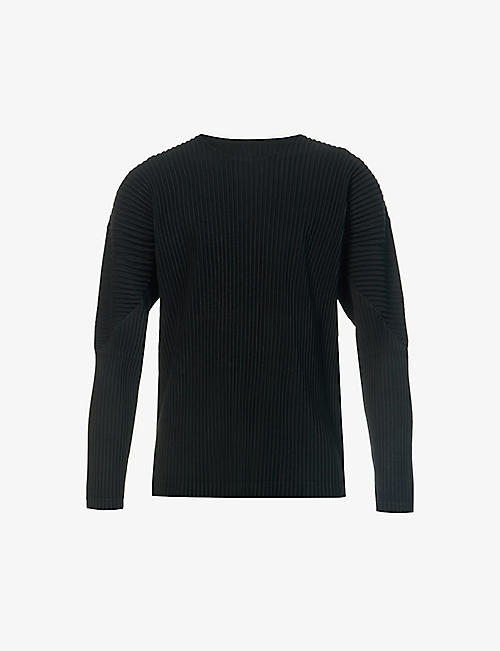 HOMME PLISSE ISSEY MIYAKE: Crewneck relaxed-fit long-sleeved woven T-shirt