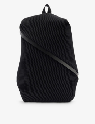 Issey Miyake Bias-pleated Nylon Backpack In Black