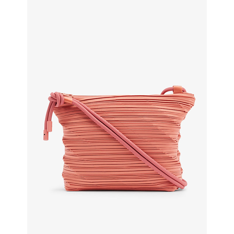Issey Miyake Pleats Please Womens Coral Red Patapata Pleated Woven  Cross-body Bag | ModeSens