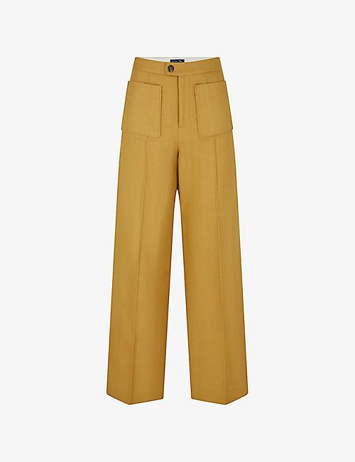 SOEUR: Harry wide-leg twin-pocket organic cotton-blend trousers