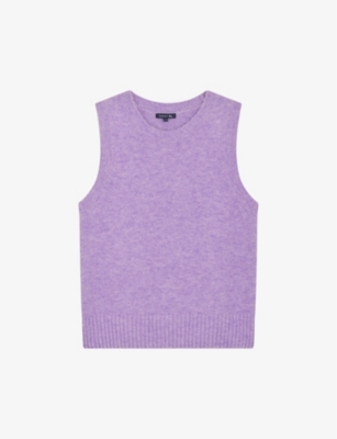 SOEUR Namaste ribbed-collar stretch-knitted sweater vest