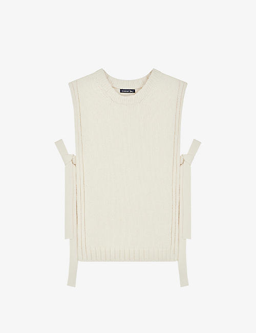 SOEUR: Uzel side-ties round-neck wool-blend sweater vest