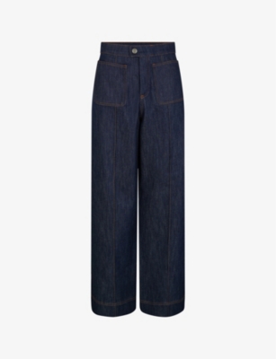 Soeur Womens Blue Harry Wide-leg Twin-pocket Jeans