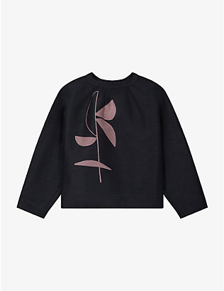 SOEUR: Scarlett abstract-print linen and silk-blend blouse