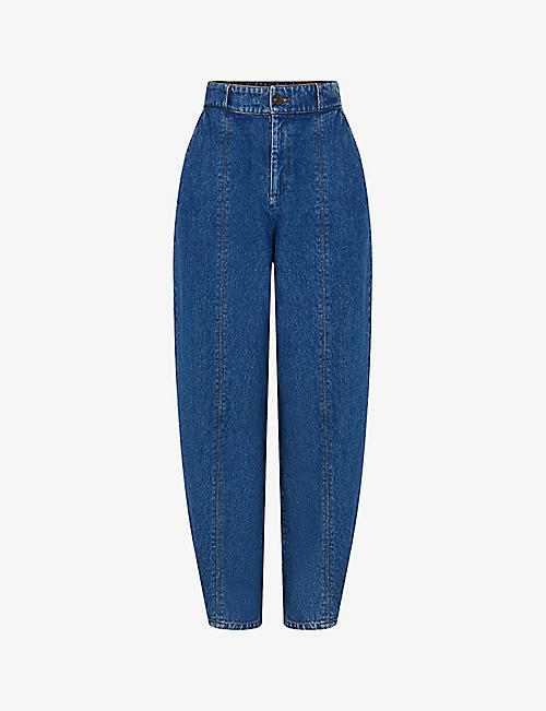 SOEUR: Salvador front-seam high-rise tapered-leg jeans