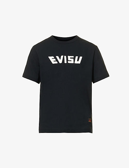 EVISU: Daicock block-print cotton-jersey T-shirt