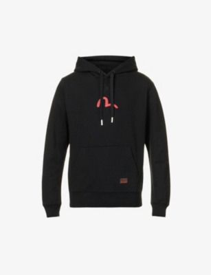 EVISU: Seagull logo-print relaxed-fit cotton-jersey hoody