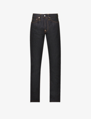 Evisu Printed Denim Jeans In Indigo Red