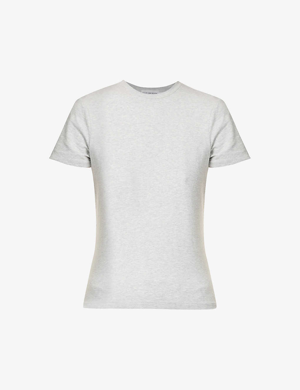 Good American Womens Heather Grey001 Baby Round-neck Stretch-cotton T-shirt