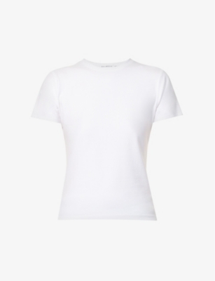 Shop Good American Womens White001 Baby Round-neck Stretch-cotton T-shirt