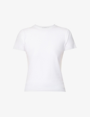 Good American Rhinestone Embellished Crewneck Short Sleeve T-shirt In White001