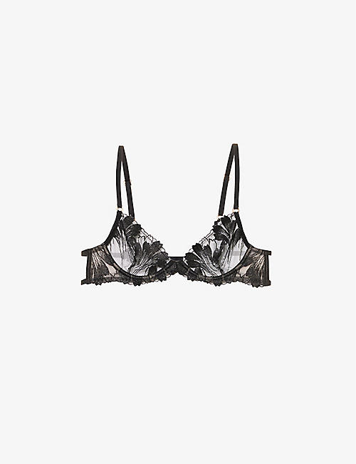 BLUEBELLA: Colette floral-embroidered stretch-woven bra