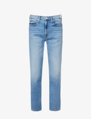 MOTHER: The Rambler brand-embroidered straight-leg mid-rise cotton-blend denim jeans