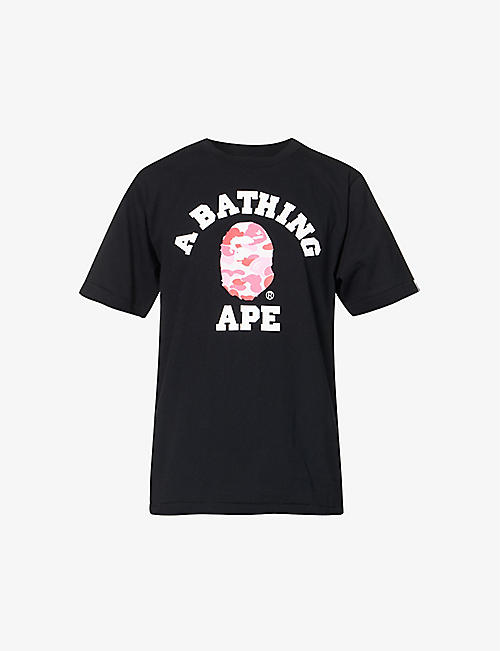 A BATHING APE: Camo College graphic-print cotton-jersey T-shirt
