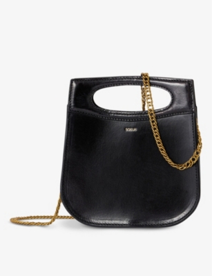 Shop Soeur Cheri Mini Leather Tote Bag In Black