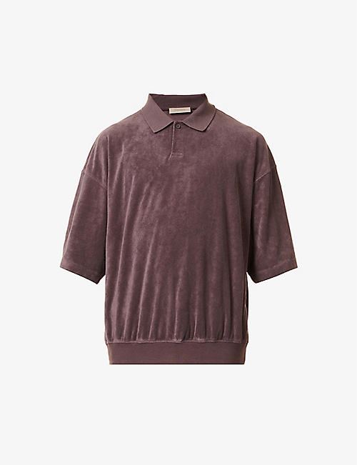 FOG X ESSENTIALS: ESSENTIALS brand-patch relaxed-fit bamboo-blend polo shirt