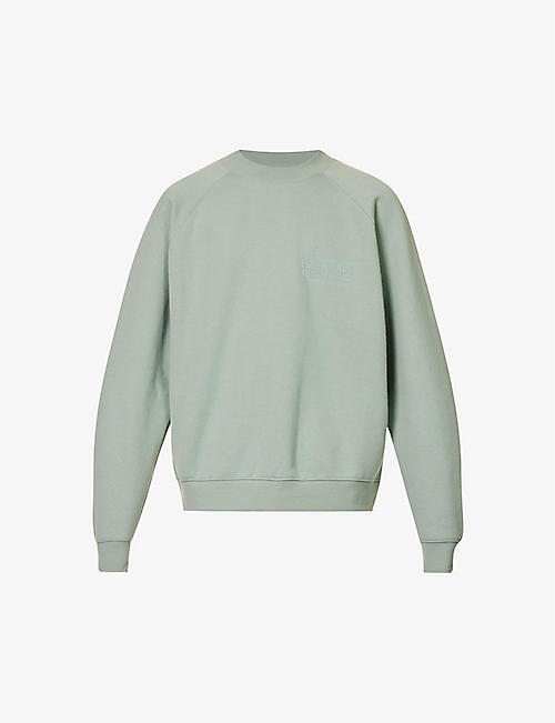 FOG X ESSENTIALS: ESSENTIALS logo-patch relaxed-fit cotton-blend sweatshirt