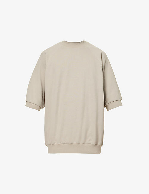 FOG X ESSENTIALS: ESSENTIALS short-sleeved relaxed-fit cotton-blend sweatshirt