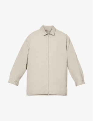 Essentials Fog X  Mens Seal  Brand-patch Spread-collar Cotton-blend Jacket