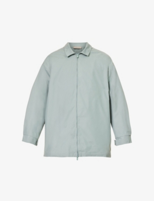 Essentials Fog X  Mens Sycamore  Brand-patch Spread-collar Cotton-blend Jacket