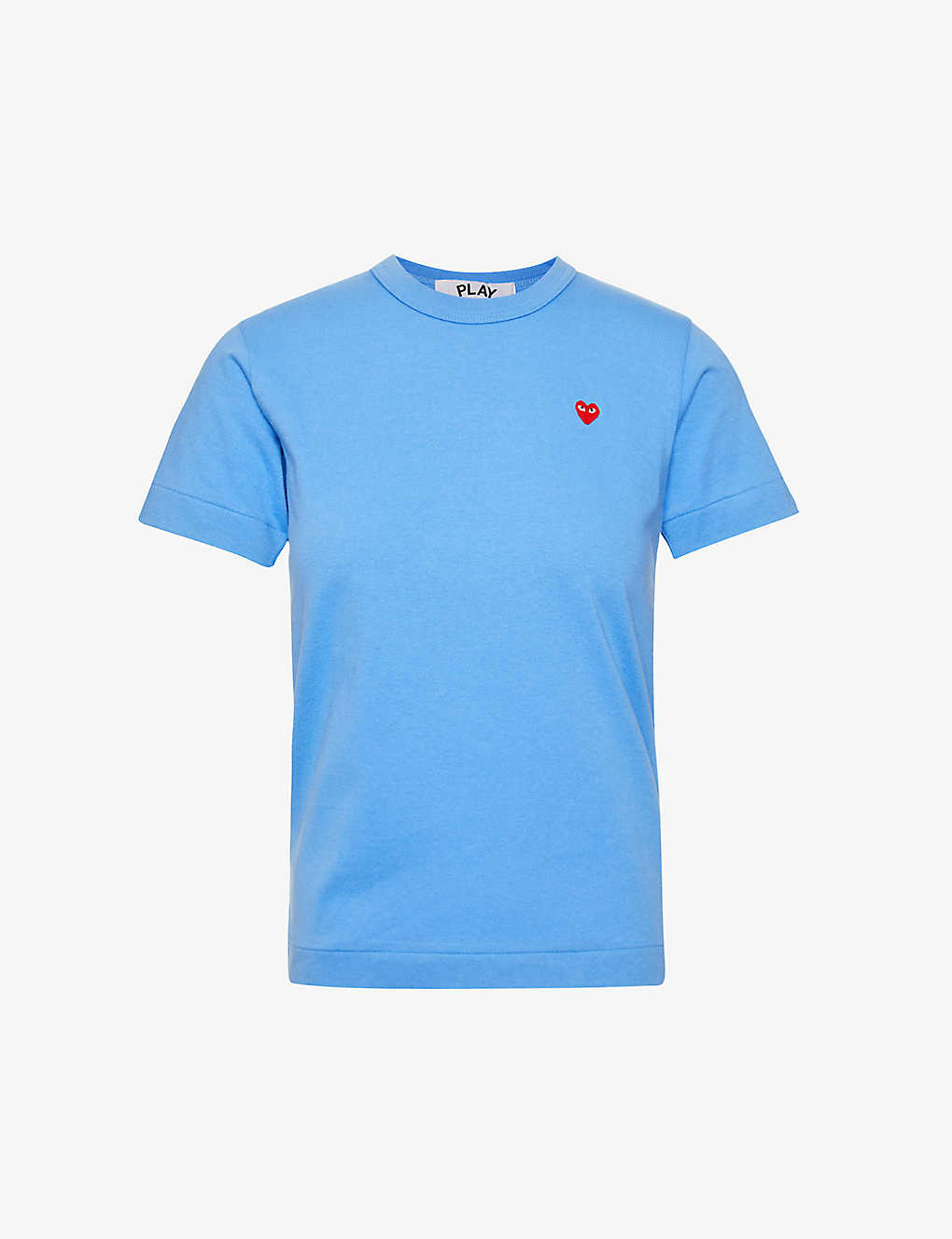 Shop Comme Des Garçons Play Comme Des Garcons Play Women's Blue Logo-embroidered Cotton-jersey T-shirt