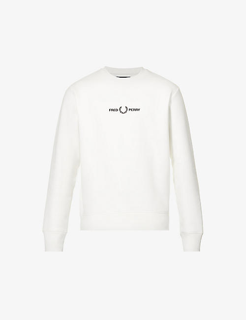 FRED PERRY: Brand-embroidered crewneck recycled-polyester and cotton-blend sweatshirt