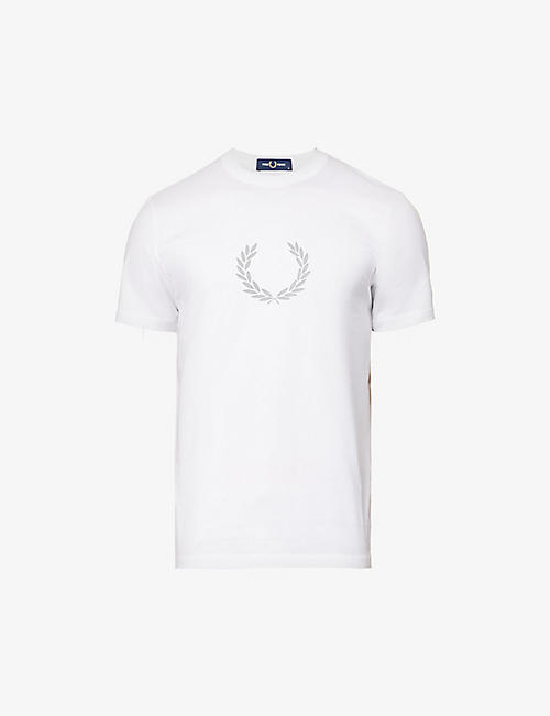 FRED PERRY: Reflect brand-print cotton-jersey T-shirt