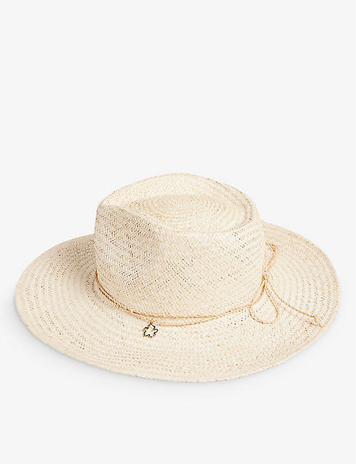 TED BAKER: Kyloa logo-charm straw cowboy hat