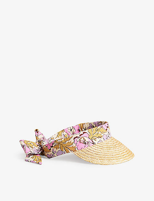 TED BAKER: Kylow floral-print cotton and straw visor