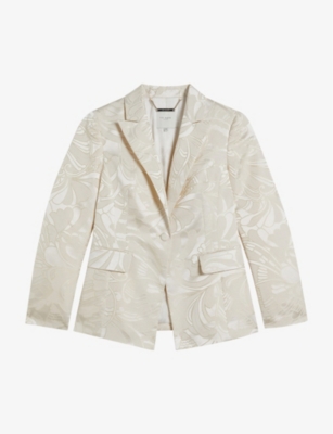 TED BAKER: Majia single-breasted graphic-jacquard blazer