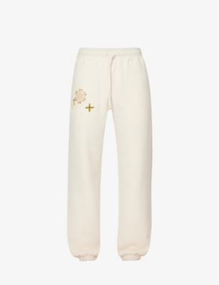 Bentgablenits Off-white Embroidered Sweatpants In Cream