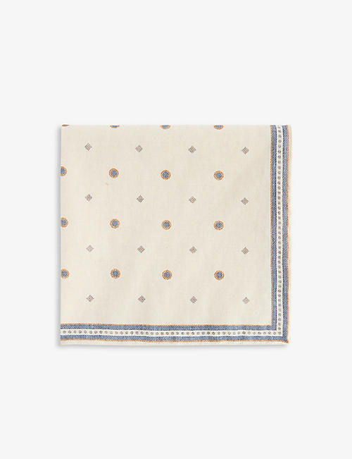 ELEVENTY: Polka dot-pattern wool and cotton-blend handkerchief