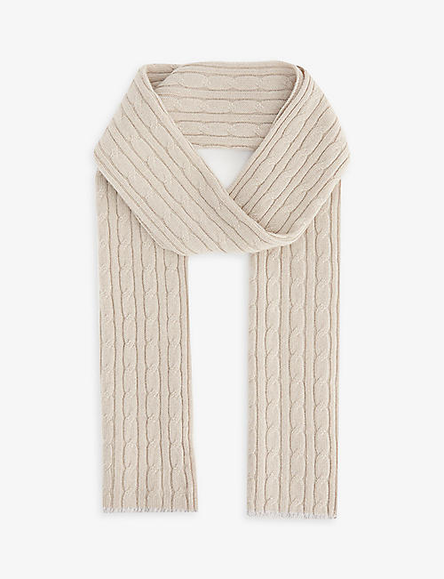 ELEVENTY: Cable-knit cashmere scarf