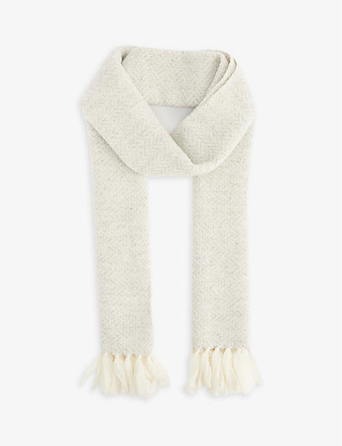 ELEVENTY: Chevron-pattern cashmere scarf