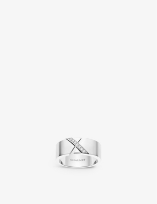 Chaumet Womens White Gold Liens Évidence 18ct White-gold And 0.06ct Diamond Ring